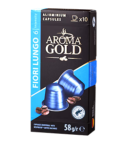 Aroma Gold Fiori Lungo - Capsules Compatible Nespresso - Café Lungo Doux et Floral