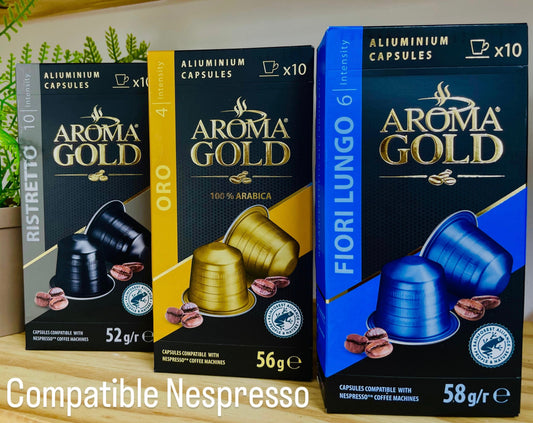 Capsules Nespresso Aroma Gold - Caprim'Cho Maurice