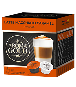 Aroma Gold Latte Macchiato Caramel - Capsules Compatible Dolce Gusto - Boîte 16 capsules