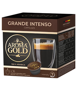 Aroma Gold Grande Intenso - Capsules 100% Arabica Compatible Dolce Gusto - Boîte 16 capsules