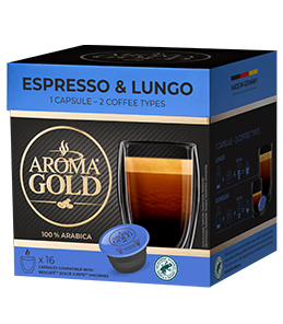 Capsules Espresso & Lungo Aroma Gold compatibles Dolce Gusto® — Café intense | Caprim'cho Maurice